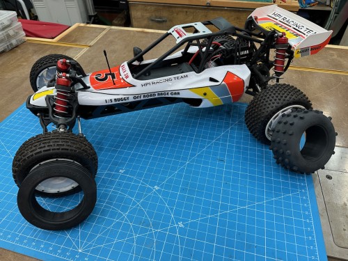 Even though we are going 1/5 scale our tires are still smaller than the HPI Baja 5B