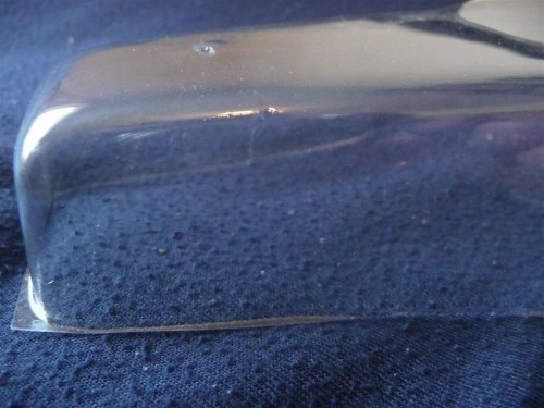 Closeup of the meandering cutline on the nose of the Bluegroove unit.