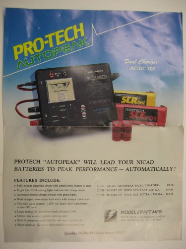Protech 707 Charger Original Brochure.